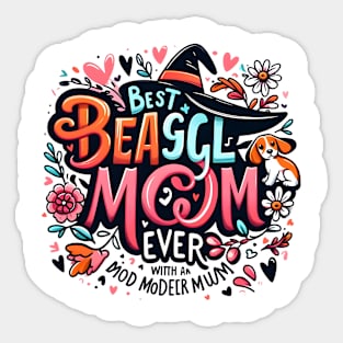 Best Beagle Mom Ever Distressed  dog funny Sticker